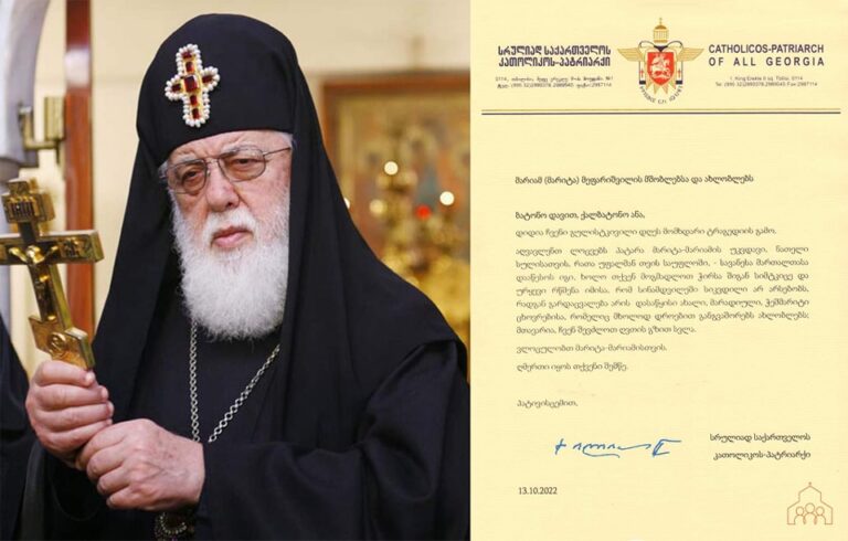 „აღვავლენთ ლოცვებს პატარა მარიტა-მარიამის უკვდავი, ნათელი სულისათვის“ – ილია მეორე სამძიმრის წერილს ავრცელებს