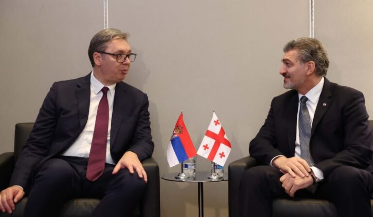 საქართველოს პრეზიდენტი მიხეილ ყაველაშვილი ნიუ-იორკში, სერბეთის პრეზიდენტს ალექსანდარ ვუჩიჩს შეხვდა