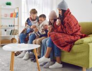 Family,Suffering,From,Cold,And,Flu,In,Winter.,Sick,Adults