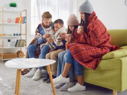 Family,Suffering,From,Cold,And,Flu,In,Winter.,Sick,Adults