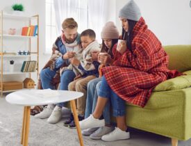 Family,Suffering,From,Cold,And,Flu,In,Winter.,Sick,Adults