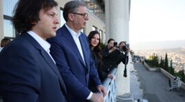 ირაკლი კობახიძემ სერბეთის რესპუბლიკის პრეზიდენტ ალექსანდარ ვუჩიჩს ოფიციალურ ვახშამზე უმასპინძლა